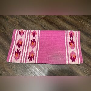 Horse Tack - Mayatex Wool Pink Woven Western Show Saddle Blanket